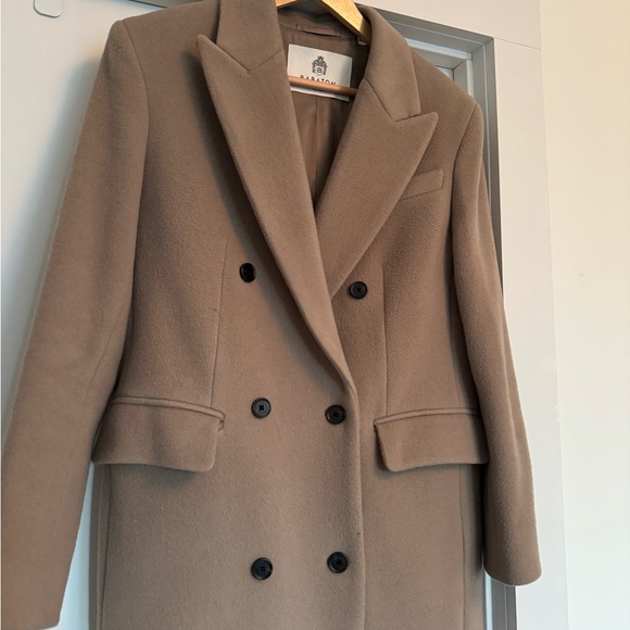 Aritzia Babaton Camel Double-Breasted Trench Coat - Picture 2 of 9